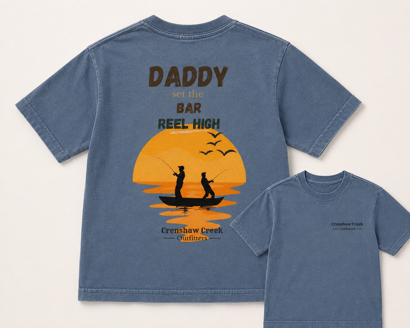 Daddy Set the Bar Reel High Fishing Tee